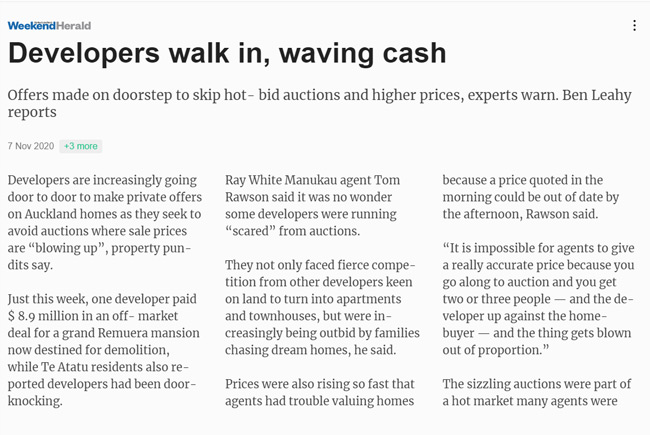 Developers walk in, waving cash